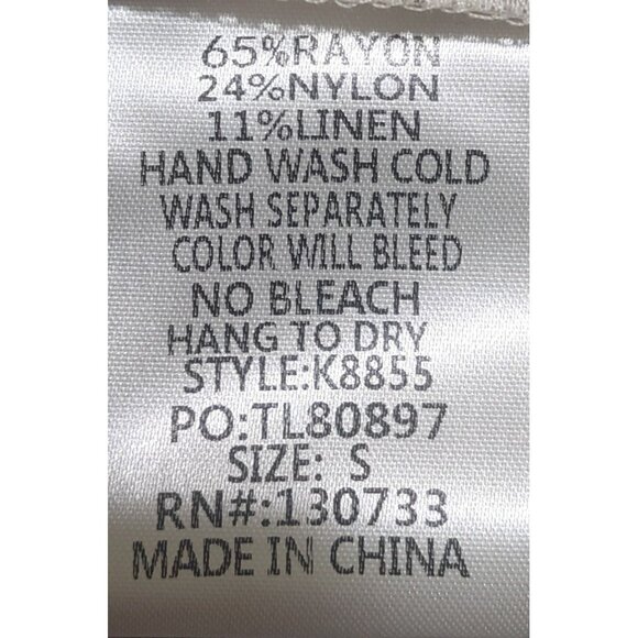 NWT Umgee V-Neck Babydoll Cream/Black Toile Top~Ruffle Detail~Puff Sleeves SMALL - Picture 5 of 6